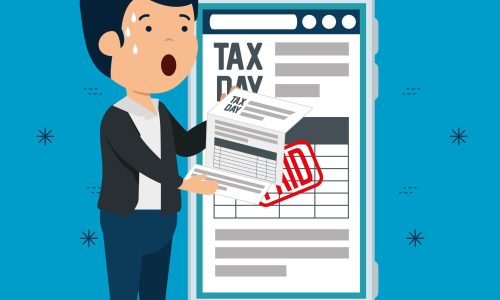 finance men with service tax report vector illustration